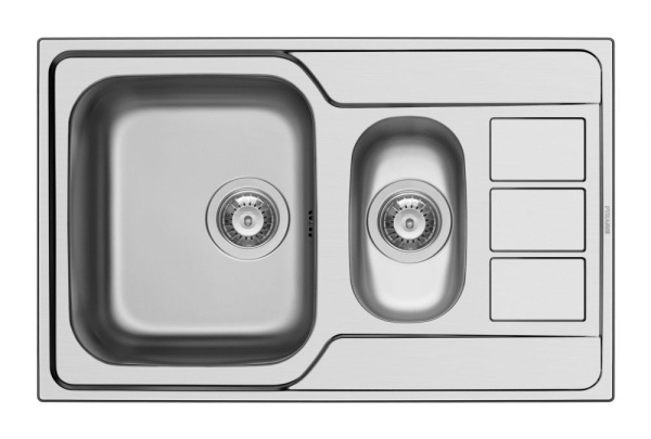 Мойка Pyramis Athena Extra 79х50х18 см врезная, полированная, нержавеющая сталь 101200801