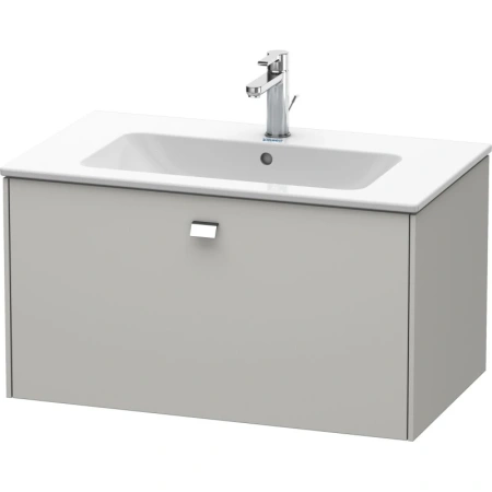 Тумба под раковину Duravit Brioso, 62х47,9х45 см, подвесная, 1 выдвижной ящик, ДСП, цвет: бетонно-серый/хром, шкафчик навесной, механизм доводчика, прямоугольная, правая/левая, в ванную комнату