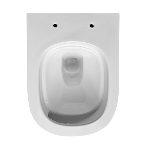 Унитаз подвесной ABBER Rechteck 520х390х350 мм цвет белый, горизонтальный (прямой) выпуск, смыв торнадо, безободковый, система антивсплеск, с сиденьем микролифт, дюропласт AC1218