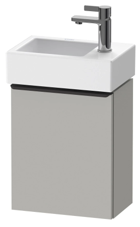 Тумба под раковину Duravit D-Neo, 36,4х22,2х44 см, подвесная, с распашной дверцей, ДСП, цвет: бетонно-серый, шкафчик навесной, прямоугольная, левая, в ванную комнату