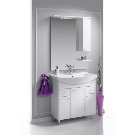 Тумба Aqwella Барселона Lux 85 с бельевой корзиной с раковиной Стиль 85 BA0108K