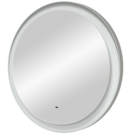 Зеркало Континент "Planet white Led", 80х80 см, с LED/ЛЕД-подсветкой, цвет рамы: белый, круглое, выключатель бесконтактный, для ванны, навесное/подвесное/настенное