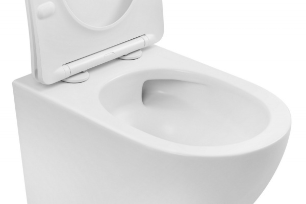 Унитаз подвесной ABBER Bequem 490х355х360 мм цвет белый матовый, горизонтальный (прямой) выпуск, система антивсплеск, смыв торнадо, безободковый, с сиденьем микролифт, дюропласт, под скрытый бачок AC1100TMW