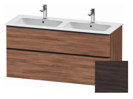 Тумба под раковину Duravit D-Neo, 128х46,2х62,5 см, подвесная, 2 выдвижных ящика, ДСП, цвет: каштан темный, шкафчик навесной, прямоугольная, правая/левая, в ванную комнату
