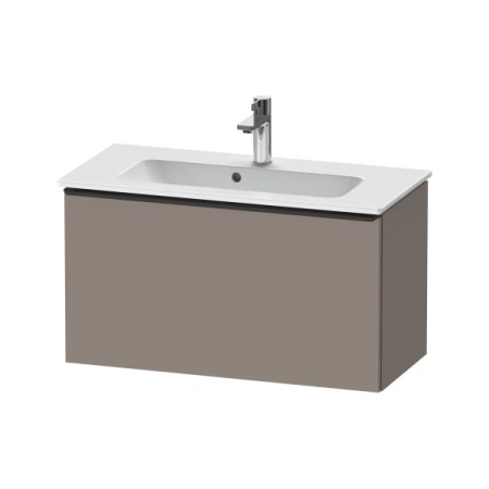 Тумба под раковину Duravit D-Neo, 81х37,2х44 см, подвесная, 1 выдвижной ящик, ДСП, цвет: базальт, шкафчик навесной, прямоугольная, правая/левая, в ванную комнату