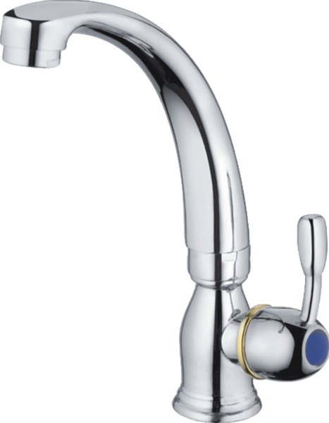 Смеситель для кухни/мойки HAIBA CRON обновентильный, для холодной воды, поворотный, длина 120 мм, силумин, цвет хром