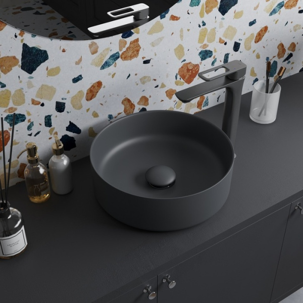 Донный клапан IDDIS Optima Home 1 1/4" серый матовый 68х78 мм, латунь, без перелива OPHGM00i88