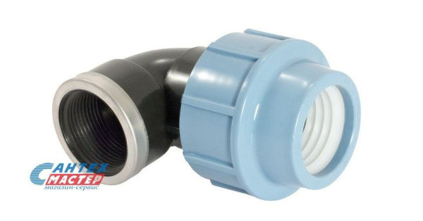 Угольник ПНД 25х3/4" вр Unipump, 90 градусов, переходной, пластиковый, полипропилен, пэ, фитинг компрессионный (обжим) для труб