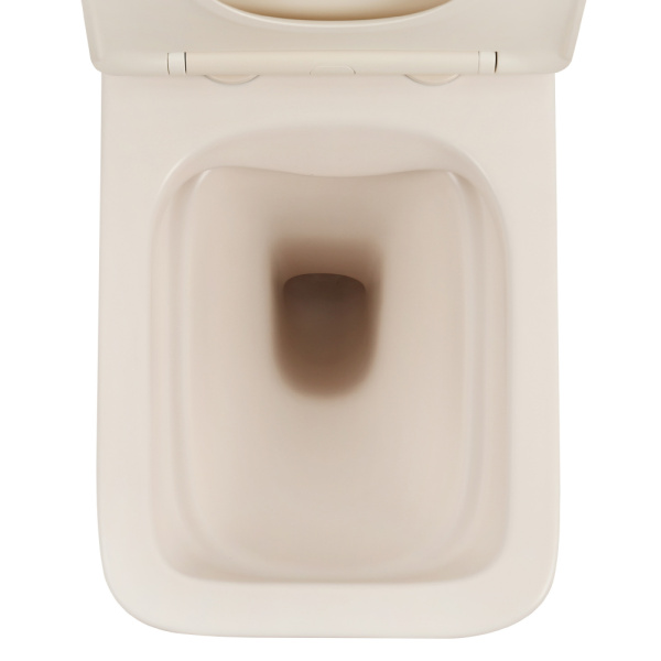 Унитаз подвесной ABBER Rechteck 530х355х360 мм цвет светло-бежевый матовый, горизонтальный (прямой) выпуск, смыв каскадный, безободковый, система антивсплеск, с сиденьем микролифт, дюропласт AC1201MBE