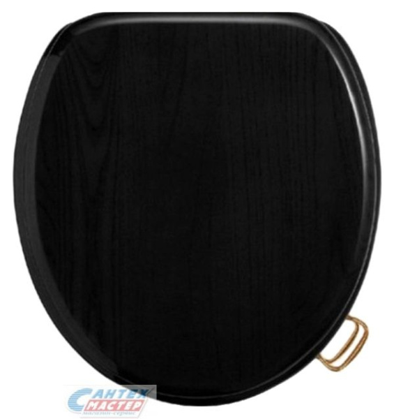 Сиденье для унитаза Boheme Vogue (черное) с микролифтом, деревянное, крышка, размер, сидушка, стульчак 907-B(G, CH,BR) (Богема)