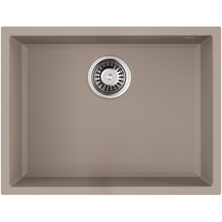 Мойка кухонная Omoikiri Tedori 54-U-SA, 42х55 см, врезная, из искусственного гранита (Tetogranit), прямоугольная, цвет бежевый, без отверстия под смеситель, без крыла, слив-перелив, врезная под столещницу, для кухни