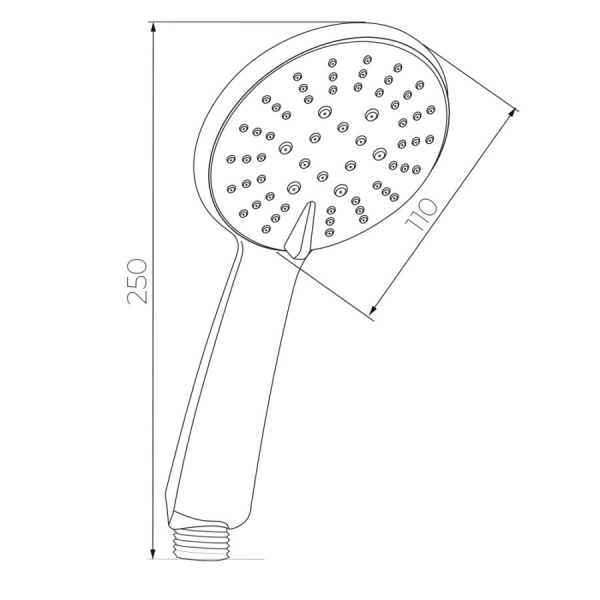 Лейка душевая Wesnaart LD045 , цвет хром, ручная, округлая, 5 режимов (Rain, Stream, Rain&Stream, Mist, Rain&Mist), соединение 1/2, диаметр 110 мм, ABS-пластик, легкая очистка форсунок Fast Clean