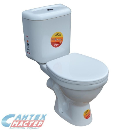 Унитаз компакт Jika Lyra, БЕЛЫЙ, горизонтальный (прямой) выпуск, напольный, без сиденья, нижняя подводка воды, арматура ДВОЙНОЙ слив, чаша с бачком, тип керамический 242360002429