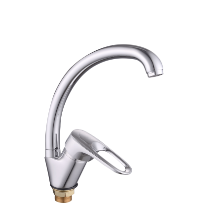 Смеситель для кухни/мойки Maxonor, однорычажный, поворотный, керамический, длина излива 230 мм, латунь, цвет хром