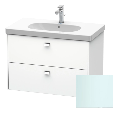Тумба под раковину Duravit Brioso, 82х46,9х56,3 см, подвесная, 2 выдвижных ящика, ДСП, цвет: светло-голубой, шкафчик навесной, механизм доводчика, прямоугольная, правая/левая, в ванную комнату