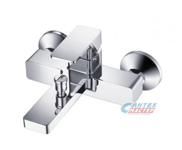 Смеситель для ванны/душа Zeegres Z.Terni однорычажный, керамический, настенный, излив фиксированный 206 мм, латунь, цвет хром, короткий, универсальный, горизонтальный, рычажный, кран, комплект, сантехника, размер, характеристики, высота, расстояние