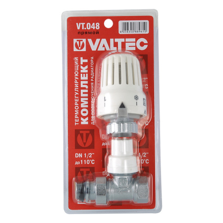 Комплект клапан с головкой термостатической VALTEC прямой 1/2" VT.048.N.04
