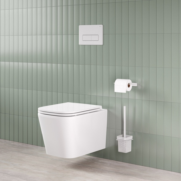 Кнопка смыва Iddis Profix Air белая глянец, клавиша управления для сливного бачка, инсталляции унитаза, двойная, пневматическая, размер 245х165х27,7 мм PRA10W0i77