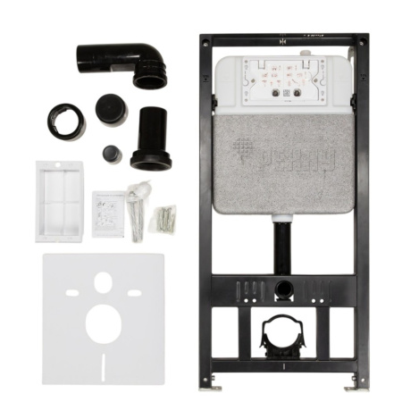 Инсталляция Рехау Novaflow без кнопки, система для подвесного унитаза, со скрытым смывным бачком (бак), комплект, размеры рамы (каркас) 520х125х1147 мм 19101011001