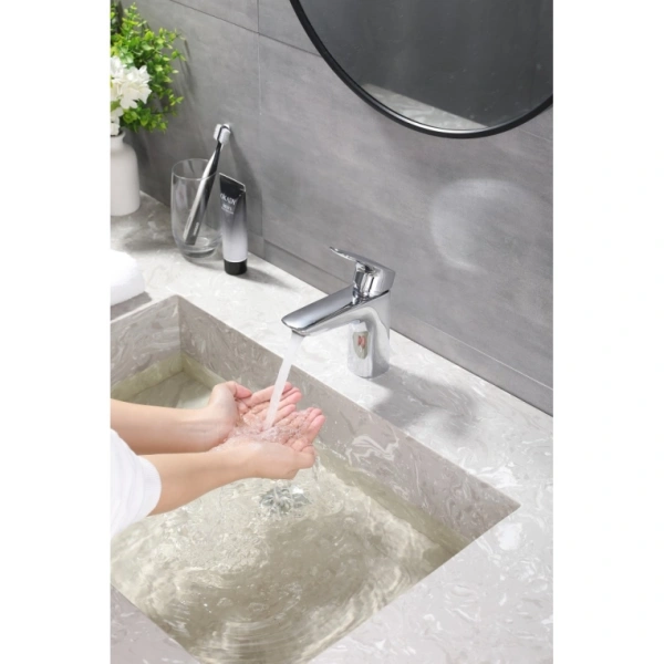 Смеситель для раковины/умывальника Aquatek Вега однорычажный, неповоротный, фиксированный излив, длина 115 мм высота 97 мм, латунь, цвет хром