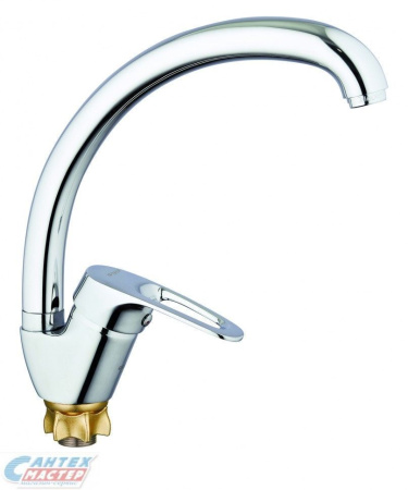 Смеситель для кухни/мойки G-lauf 8G4-A018 однорычажный, поворотный, керамический, с высоким изливом, длина 193 мм, латунь, цвет хром, кухонный