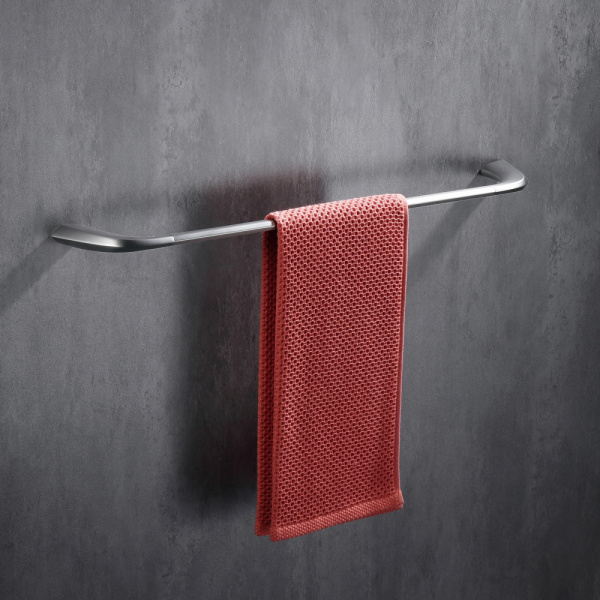 Полотенцедержатель ABBER Nord одинарный, настенный, неповоротный, 600 мм нержавеющая сталь, для полотенец, в ванную/туалет/душевую кабину, цвет сатин AA1552SP