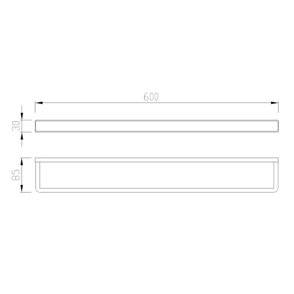 Полотенцедержатель ABBER Westen одинарный, настенный, неповоротный, 600 мм нержавеющая сталь, для полотенец, в ванную/туалет/душевую кабину, цвет никель AA1755NG
