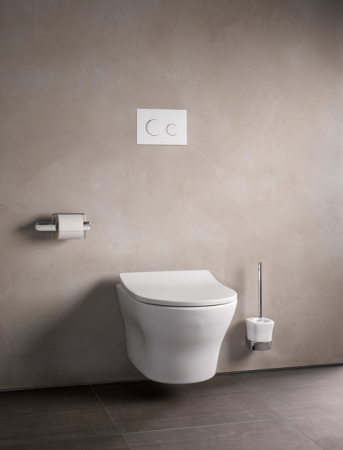 Комплект TOTO унитаз с инсталляцией (унитаз MH подвесной, белый, безободковый, округлый (горизонтальный/в стену выпуск, сиденье микролифт)/клавиша ТECE двойного смыва, черная, система для подвесного унитаза