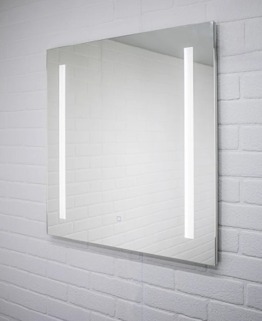 Зеркало Домино Good Light 2-75, 75х70 см, с LED/ЛЕД-подсветкой, прямоугольное, выключатель сенсорный, для ванны, навесное/подвесное/настенное, дизайнерское