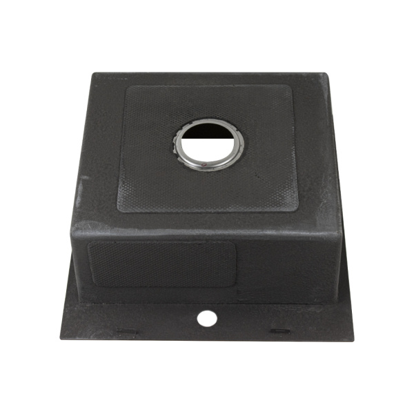 Мойка кухонная Fabia Profi, 50х50 см 50503G врезная, нержавеющая сталь, квадратная, цвет: графит, без крыла, компл.: сифон, коландер