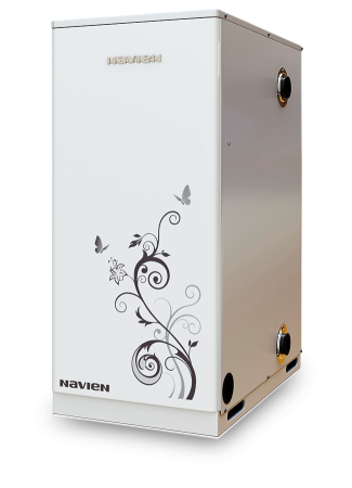 Котел дизельный Navien LFA-13K, 13 кВт  (130 кв.м), 220В, двухконтурный (2х), (TURBO) напольный, жидкотопливный, турбированный, с закрытой камерой сгорания дисплей (пульт ДУ, комнатный термостат, дисплей)
