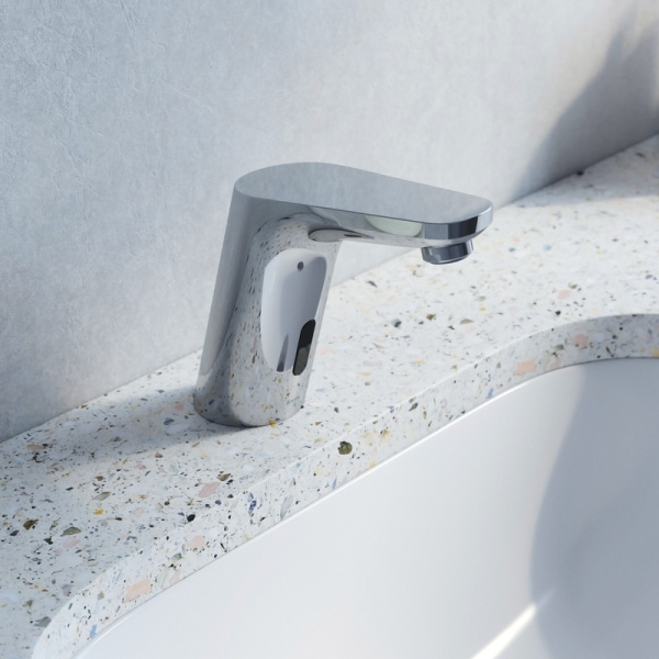 Смеситель для раковины/умывальника IDDIS Pulse, сенсорный, неповоротный, керамический картридж, работает от сети (АС), длина излива 178 мм, латунь, цвет хром