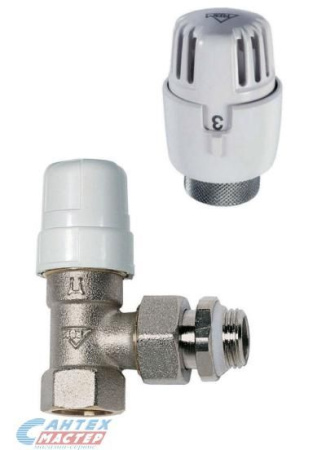 Комплект (набор) угловой термостатич для радиатора Rbm 3/4" терморегулятор (клапан) угловой термостатич. и термоголовка TL10 арт.310570