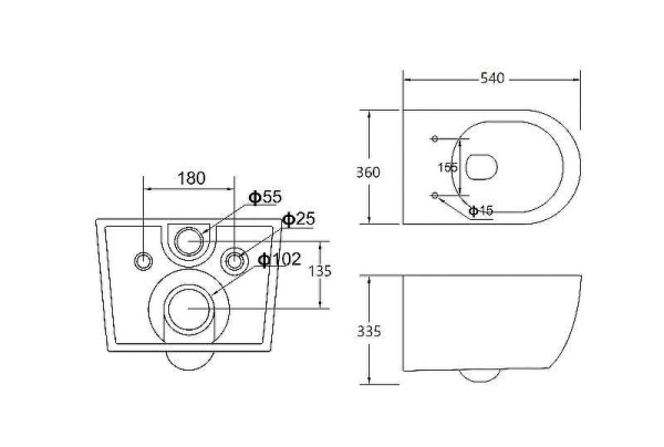 Унитаз подвесной Cezares Molveno, белый, горизонтальный (прямой) выпуск, безободковый, без сиденья, под скрытый бачок