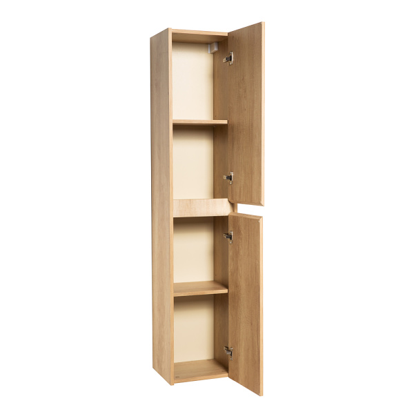 Пенал BelBagno Kraft, 33х30х160 см, подвесной, правый, 2 распашные двери/2 полки внутри, механизм доводчика, цвет светлое дерево, в ванную комнату