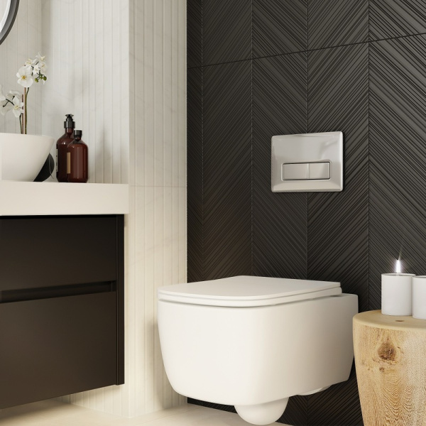 Кнопка смыва Iddis Profix Air хром, клавиша управления для сливного бачка, инсталляции унитаза, двойная, пневматическая, размер 245х165х27,7 мм PRA41CHi77