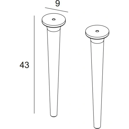 Ножки Cezares Idra для тумбы и пенала, 2 шт. размер 9х9х43 см дерево, цвет белый матовый (Bianco Opaco)