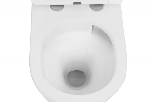 Унитаз подвесной ABBER Bequem 490х355х360 мм цвет белый матовый, горизонтальный (прямой) выпуск, система антивсплеск, смыв торнадо, безободковый, с сиденьем микролифт, дюропласт, под скрытый бачок AC1102TMW
