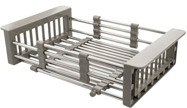 Мойка кухонная Siriusline, 60х45 см, врезная, нержавеющая сталь, прямоугольная, цвет: сатин, в комплекте дозатор, коландер, сифон SL6045