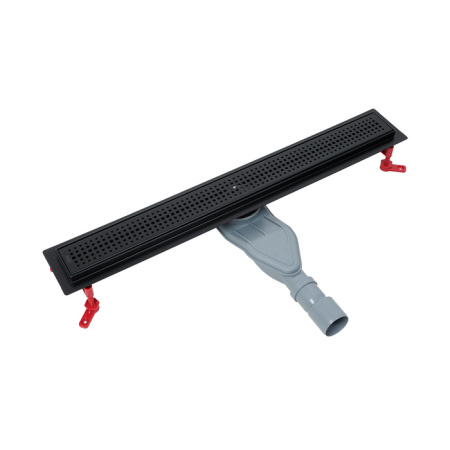 Водоотводящий желоб (Трап) IDDIS Perfex 700 мм, с перфорированной решеткой, цвет черный, горизонтальный выпуск и сифоном 360°, комбинированный затвор, выпуск 40/50 мм 975B7BL20DZ