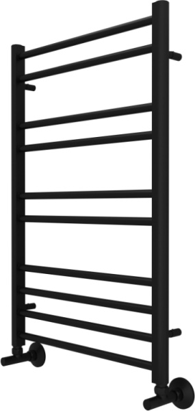 Полотенцесушитель Aquatek Вега водяной П10 500х800 мм черный муар, нержавеющая сталь, лесенка, подключение нижнее