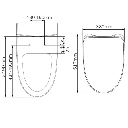 Сиденье для унитаза Am.Pm Func электронная крышка-биде с микролифтом, полипропилен, быстросъемное, цвет белый, размер 517х380х120