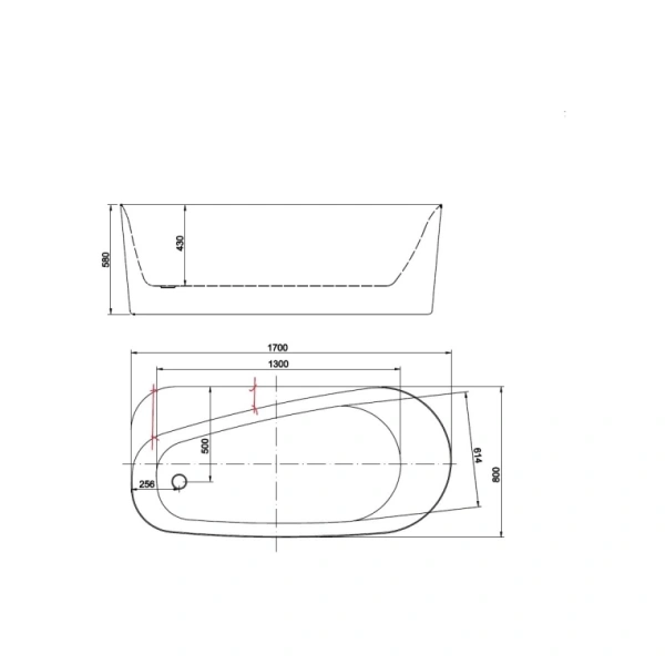 Ванна Aquatek Прима 170х80 см отдельностоящая, акрил, цвет белый глянцевый, (без гидромассажа, сифона, фронтальной панели), овальная, со сливом, с ножками, универсальная