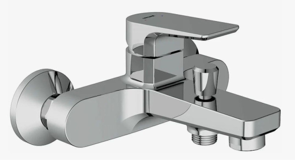 Смеситель для ванны/душа Cersanit NATURE однорычажный, хромированный, настенный, излив 180 мм, неповоротный, латунь, цвет хром