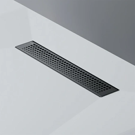 Душевой трап (лоток) AM.PM MasterFlow 400 мм комбинированный затвор, с черной матовой решеткой, выходная труба 40/50 мм, линейный