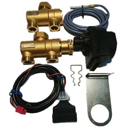 Комплект трехходового клапана бойлера к котлу универсальный 3/4" для подключения бойлера косвенного нагрева к котлу Fugas, Baxi, Stout, Эван и Viessmann