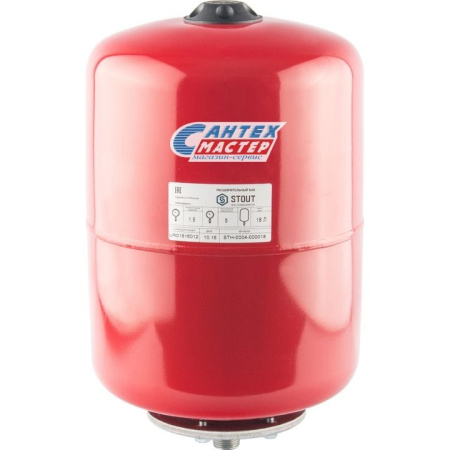 Бак расширительный 24 л (красный) Stout без ножек, на стену, вертикальный, мембранный, накопительный, настенный, для воды, антифриза, системы водяного отопления закрытого типа