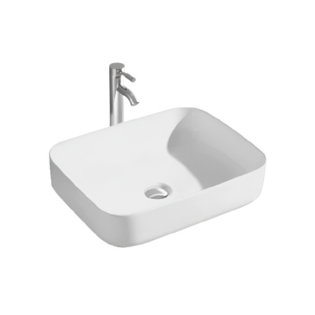 Раковина/умывальник Aquatek Вега, 50х39 см, накладная, прямоугольная, санфарфор, цвет белый матовый, без отверстия под смеситель, без слив-перелива, умывальник