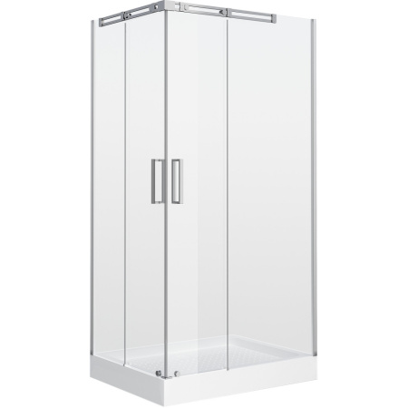 Душевое ограждение GROSSMAN 120x80x190 см, прозрачное стекло, профиль хром, правое, прямоугольное/угловое, две двери раздвижные