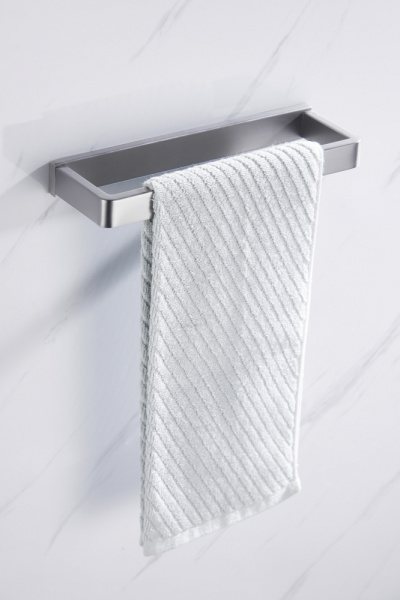 Полотенцедержатель ABBER Westen одинарный, настенный, неповоротный, 260 мм нержавеющая сталь, для полотенец, в ванную/туалет/душевую кабину, цвет сатин AA1753SP